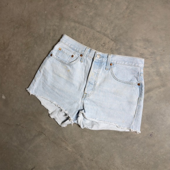 Levi's Pants - Levi's 501 Cut Off Denim Shorts Womens 30 Light Blue Vintage Y2K Baggy Summer